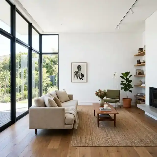Freshly painted modern interior with clean white walls